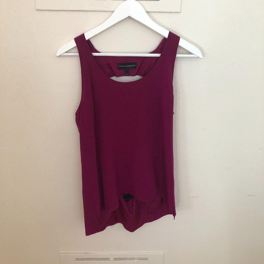 Karina Grimaldi silk top. Burgundy